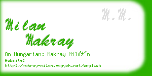 milan makray business card